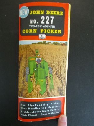 1953 John Deere 227 Corn Picker Dealer Brochure Farming Tractor