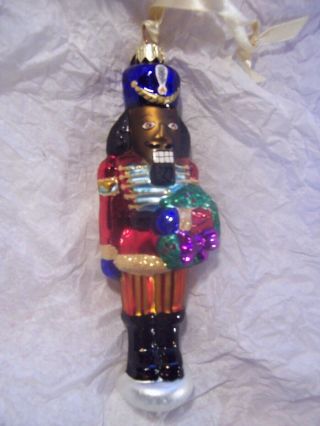 Christopher Radko Black Figure Nutcracker Christmas Ornament W/box