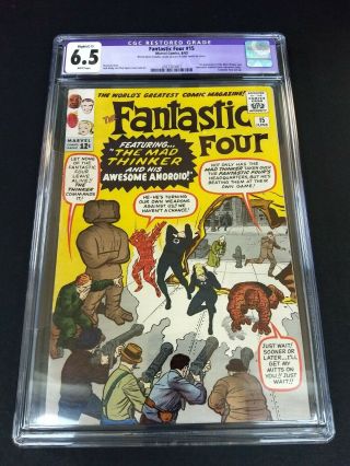 Fantastic Four 15 Cgc 6.  5 1st Mad Thinker C - 1 Restored Slight Colour Touch