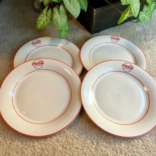 Set Of 4 Gibson Coca Cola Cafe China Serving Dinner Dishes Coke Set 1999 10.  5 "