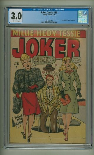 Joker Comics 35 (cgc 3.  0) O/w P; " Hey Look " By Kurtzman; Timely; 1949 (c 23080)