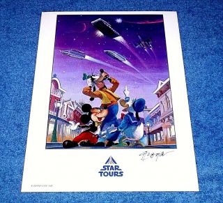 1987 Disneyland Star Tours Print By Noted Disney Artist Charles Boyer - Signed