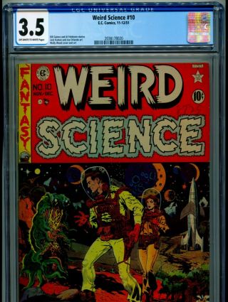1953 Ec Comics Weird Science 10 Wally Wood Alien Planet Cover Cgc 3.  5 Ow - W Box7
