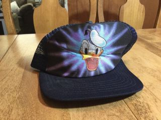 Vtg 80’s Era Disney Donald Duck Snapback Trucker Hat Made In Usa