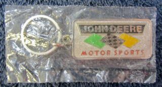 Vintage John Deere Motor Sports Key Chain Tractor Chad Little Nascar Racing