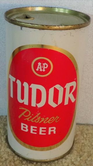 Old Red/white/gold A&p Tudor Pilsner Flat Top Beer Can