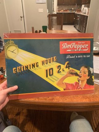Vintage 1940s Dr.  Pepper Soda Pop Advertising Tin Sign