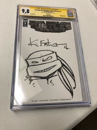 Tmnt Universe 1 Blank Cover Sketch By Eastman Cgc 9.  8 Signature Series
