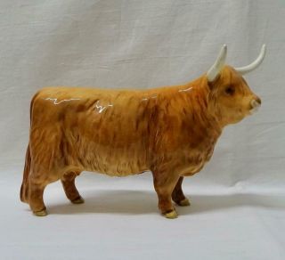 Vintage Beswick Gloss Highland Cow Model No.  1740