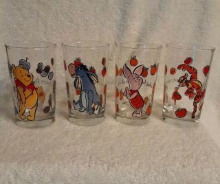Disney Winnie The Pooh Juice Glass Set Winnie,  Piglet,  Tigger And Eeyore