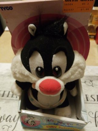 Vintage Looney Tunes Lovables Baby Sylvester Cat Plush Stuffed Animal 1996 2