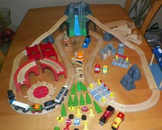 Authentic Vintage Brio Wooden Train Set And Accessories.