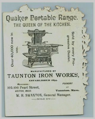 1880 ' s Quaker Portable Range Taunton Iron W.  H Swanton Gen.  Manager 7C 2