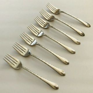 7 Wm Rogers Is International Silver Silverplate Exquisite Salad Forks 1940