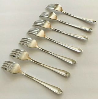 7 Wm Rogers IS International Silver Silverplate Exquisite Salad Forks 1940 2