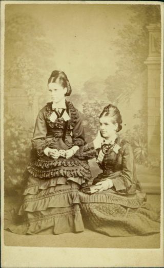 London.  Two Victorian Ladies (sisters?) Holding Flowers Book Ja.  83