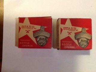 Starr " X " Coca Cola Stationary Bottle Openers - Two Of Them.