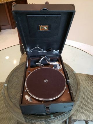 HMV Portable Wind Up Gramophone Model No.  102 Serviced. 2
