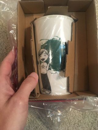 Starbucks 2015 Dot Ceramic Traveler Tumbler Mug Boy Finger Painting - 12 oz 2