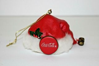 Coca Cola Soda Pop Santa Claus Hat Coke Christmas Ornament 2002