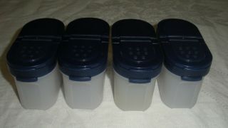 Tupperware Modular Mates 4 Small Spice Containers With Blue Lids
