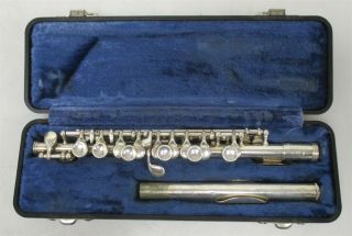 Gemeinhardt Elkhart,  Ind.  4sp Vintage Silver - Plated Piccolo Flute 72354 W/ Case
