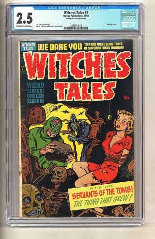 Witches Tales 6 (cgc 2.  5) Ow/w Pages; Bondage Cover; Powell Art; 1951 (c 26129)