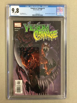 Venom Vs Carnage 4,  Cgc 9.  8,  2004 Marvel,  Spider - Man And Black Cat Appearance