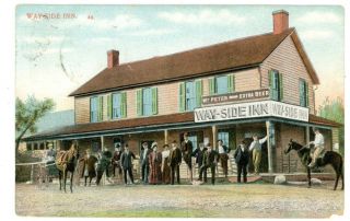 Tannersville Ny - Crowd At Way - Side Inn Hotel - Postcard Catskills