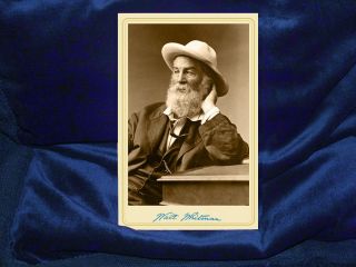 Walt Whitman Civil War Era Poet Cabinet Card Photo Autograph Vintage