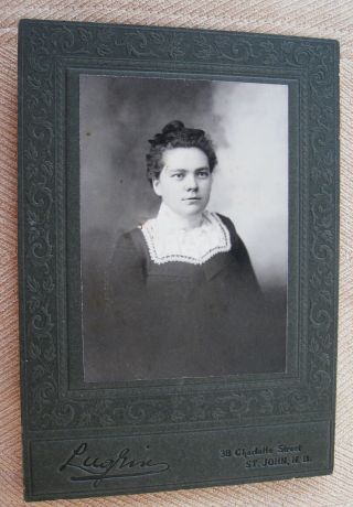 Cabinet Photo Of A Lovely Young Woman Wearing Pretty Dress St.  John N.  B.  Canada