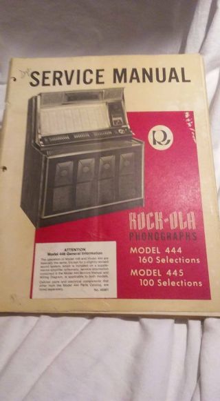 Rock - Ola Phonographs Mo: 444 - 160,  445 - 100 Selections Us Shipper