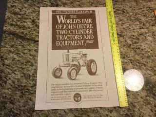 1970 New/ Old Stock John Deere Two - Cylinder Club Expo Ii Poster 17 " X24 "