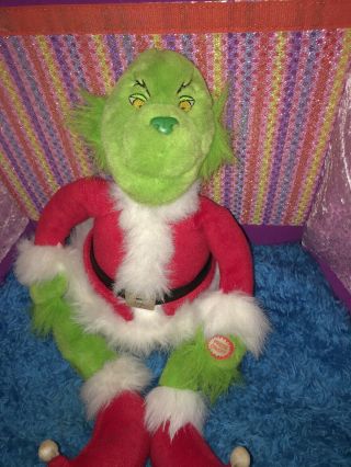 Vguc - 11” 2000 Dr Seuss How The Grinch Stole Christmas Animated Plush Grinch
