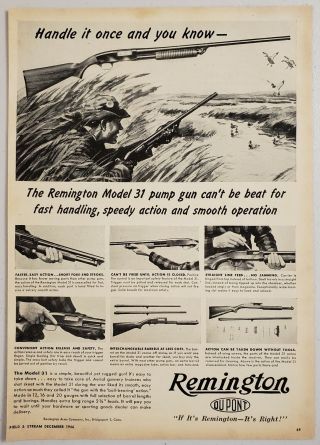 1946 Print Ad Remington Model 31 Pump Shotguns Hunter & Ducks Bridgeport,  Ct