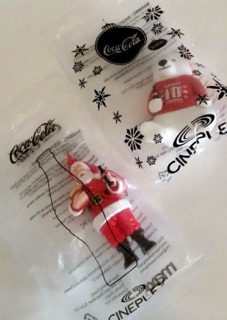 Coca Cola Santa Polar Bear Christmas Ornaments Cineplex Theater Limited Edition