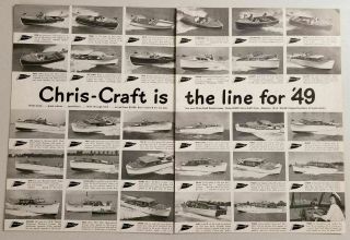 1949 Print Ad Chris - Craft Boat Line For 