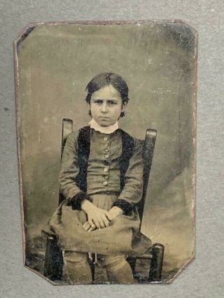 Antique Tintype Photo 1800s Little Boy Or Girl,  I 
