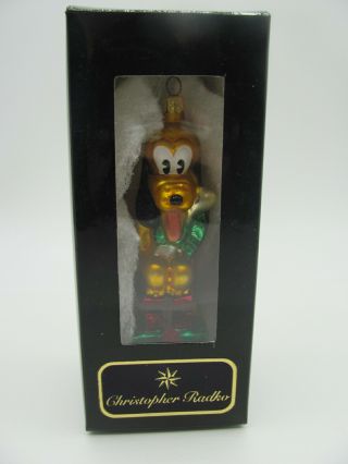 Christopher Radko Disney Pluto Ornament With Box 1996