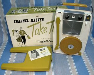 1964 Channel Master " Take Two " Transistor Radio Phonograph Boxed Sanyo