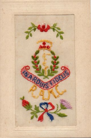 Royal Army Medical Corps: Military Badge: Ww1 Embroidered Silk Postcard