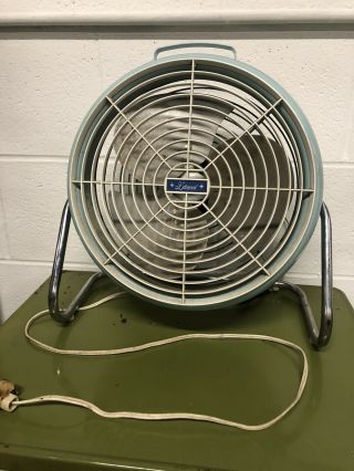 Vintage Lakewood Engineering Fan Blue Model 628