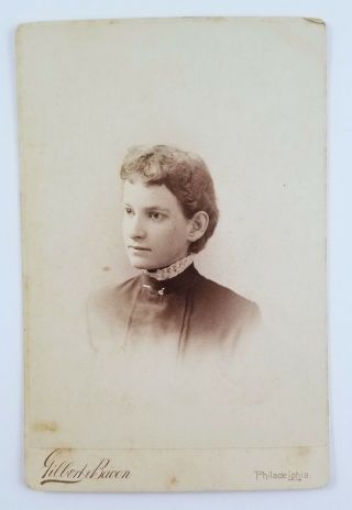 Cabinet Card Photo Portrait Of A Woman Philadelphia Pennsylvania