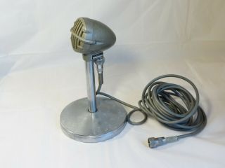 Vintage Astatic Model Jt 30 Bullet Microphone Amphenol Cord Electro Voice Base