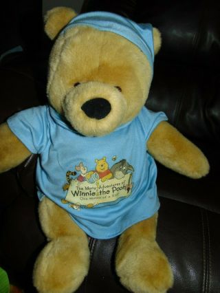 Authentic Disney Parks Winnie The Pooh Bear Nightshirt Plush Doll 15”