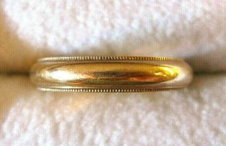 Vintage 10k Yellow Gold Milgrain Wedding Ring Band Size 8 - 2.  5 Grams Scrap Wear