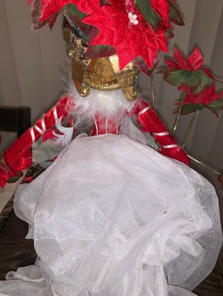 Patience Brewster Christmas Krinkles Poinsettia Fairy Queen Tree Topper Dept 56 3