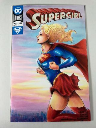 Supergirl 21 Comic Book Sketch Cover Art By Miranda Gainey