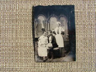 Antique Tintype Photograph Young Couple In Love