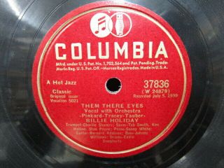 Billie Holiday Body And Soul B/w Them There Eyes Columbia 37836 78 Rpm